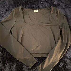 GARAGE Black Long Sleeve Crop Top